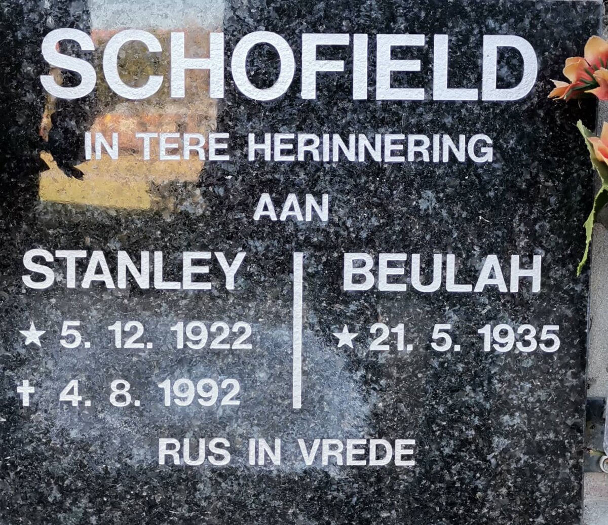 SCHOFIELD Stanley 1922-1992 &amp; Beulah 1935-