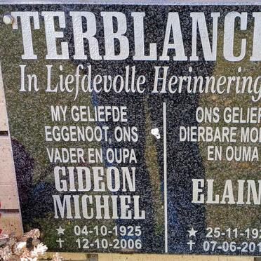 TERBLANCHE Gideon Michiel 1925-2006 &amp; Elaine 1928-2018