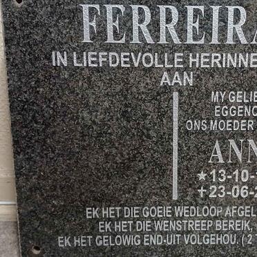 FERREIRA Anna 1944-2023