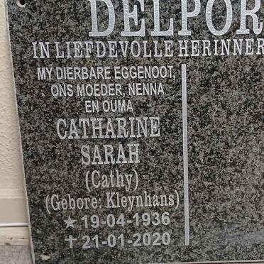 DELPORT Catharine Sarah nee KLEYNHANS 1936-2020