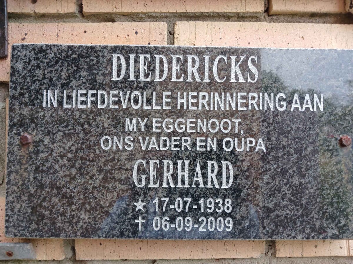 DIEDERICKS Gerhard 1938-2009