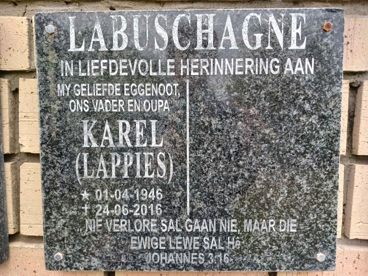 LABUSCHAGNE Karel 1946-2016