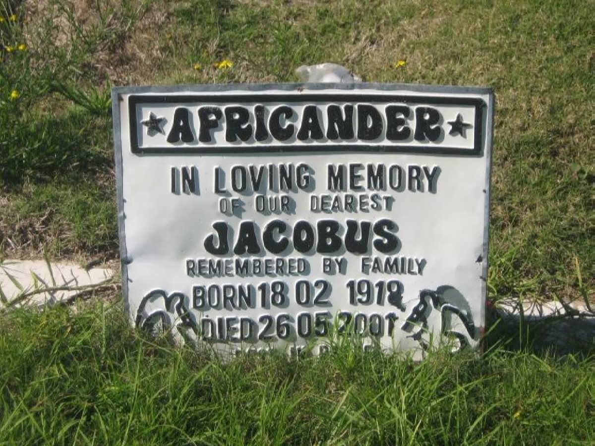 AFRICANDER Jacobus 1918-2001