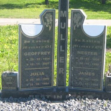 MULLER Geoffrey1954-2007 :: MULLER Julia 1970-1984 :: MULLER Hester 1935-1990 :: MULLER James 1933-1988