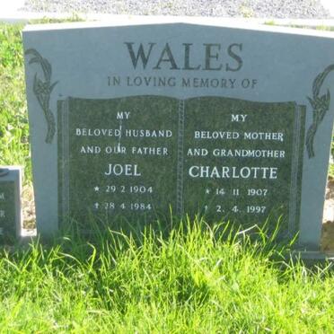WALES Joel 1904-1984 &amp; Charlotte 1907-1997