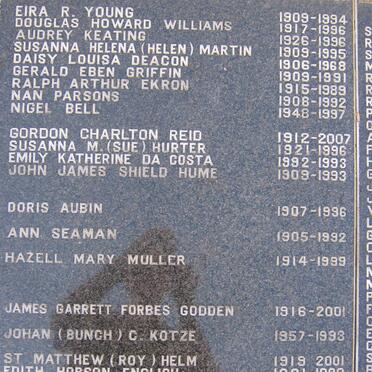 11. Memorial Plaque with list of names