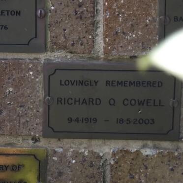 COWELL Richard O. 1919-2003