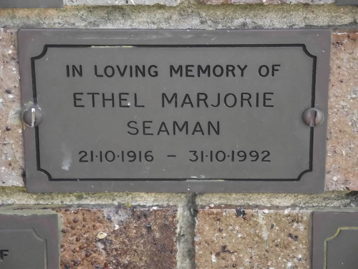 SEAMAN Ethel Marjorie 1916-1992