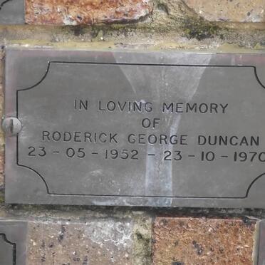DUNCAN Roderick George 1952-1970