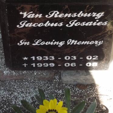 RENSBURG Jacobus Josaies, van 1933-1999
