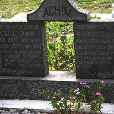 ACHIM Cecil John 1900-1964 &amp; Harriet Lilian 1904-1964
