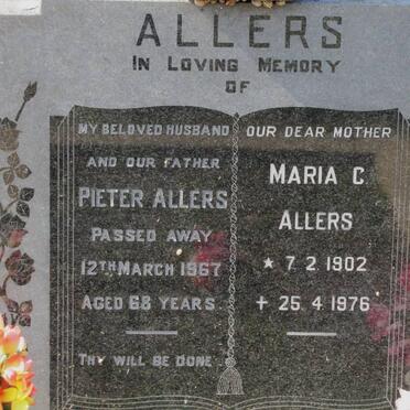 ALLERS Pieter -1967 &amp; Maria C. 1902-1976