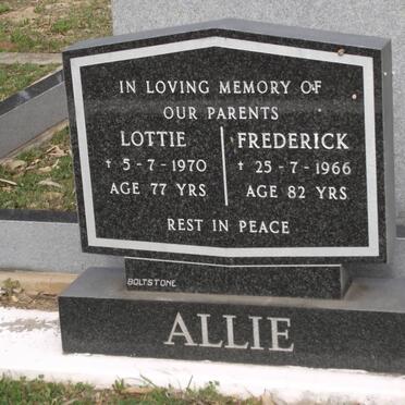 ALLIE Frederick -1966 &amp; Lottie -1970