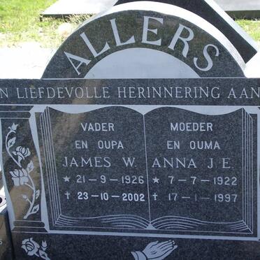 ALLERS James William 1926-2002 &amp; Anna Johanna Elizabeth 1922-1997