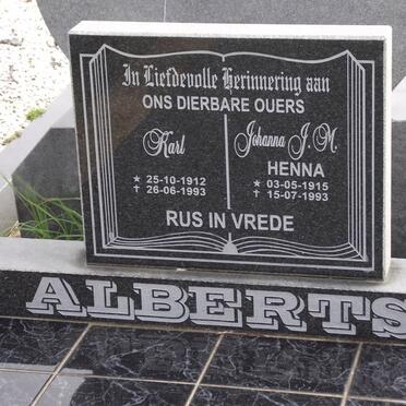 ALBERTS Karl 1912-1993 &amp; Johanna J.M. 1915-1993