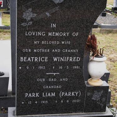 AH QUAT Park Liam 1915-2001 &amp; Beatrice Winifred 1912-1981