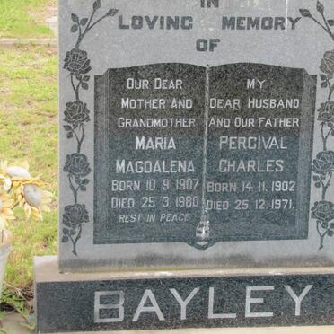 BAYLEY  Percival Charles 1902-1971 &amp; Maria Magdalena 1907-1980