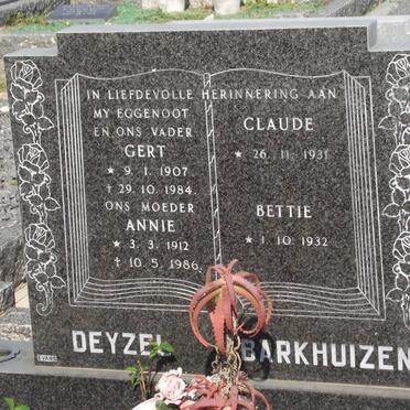 BARKHUIZEN Claude  1931- &amp; Bettie 1932- :: DEYZEL Gert 1907-1984 &amp; Annie 1912-1986