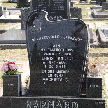 BARNARD Christian J.J. 1931-1991 &amp; Magrieta C.