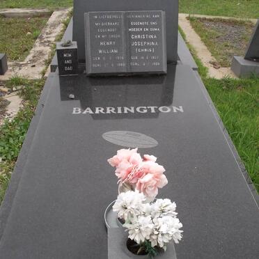 BARRINGTON Henry William 1956-1980 :: BARRINGTON Christina Josephina 1922-1986