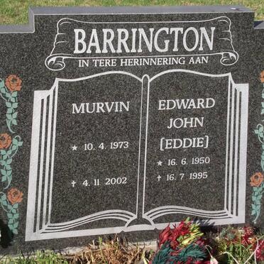 BARRINGTON Murvin 1973-2002 :: BARRINGTON Edward John 1950-1995