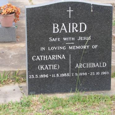 BAIRD  Archibald 1898-1969 &amp; Catharina 1896-1985