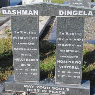 BASHMAN Noluthando Irene 1957-1994 :: DINGELA Nosiphiwo Victoria 1976-2009