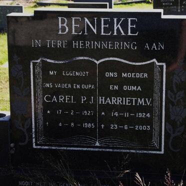BENEKE Carel P.J. 1927-1985 &amp; Harriet M.W. 1924-2003