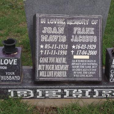 BEHR Frank Jacobus 1929-2000 &amp; Joan Mavis 1928-1998