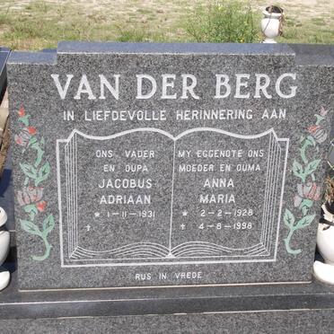 BERG Jacobus Adriaan, van der 1931- &amp; Anna Maria 1928-1998