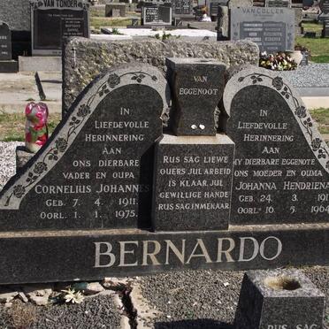 BERNARDO Cornelius Johannes 1911-1975 &amp; Johanna Hendriena 1911-1964