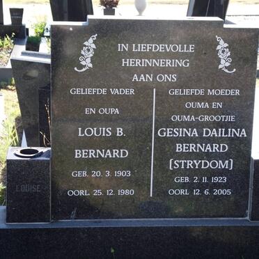 BERNARD Louis B. 1903-1980 &amp; Gesina Dailina STRYDOM 1923-2005
