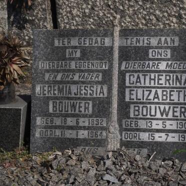BOUWER Jeremia Jessia 1892-1964 &amp; Catherina Elizabeth 1906-1990