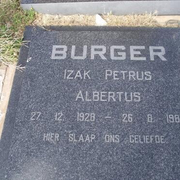 BURGER Izak Petrus Albertus 1928-1986