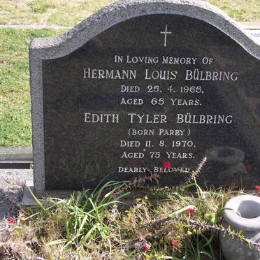 BULBRING Herman Louis -1965 &amp; Edith Tyler PARRY -1970