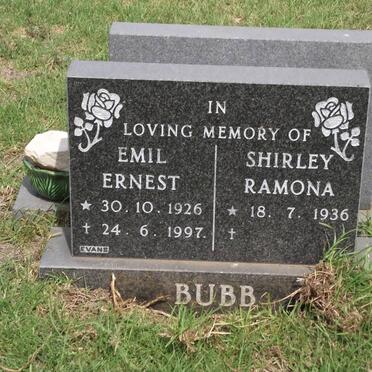 BUBB Emil Ernest 1926-1997 &amp; Shirley Ramona 1936-