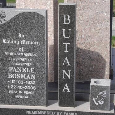 BUTANA Fanele Bosman 1932-2006