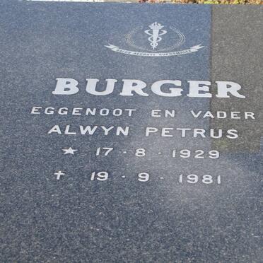 BURGER Alwyn Petrus 1929-1981