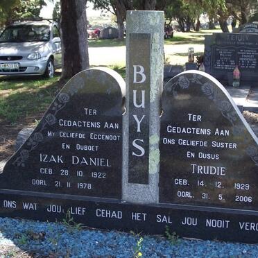 BUYS Izak Daniel 1922-1978 &amp; Trudie 1929-2006