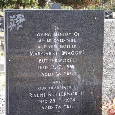 BUTTERWORTH Ralph -1974 &amp; Margaret -1967