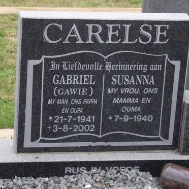 CARELSE Gabriel 1941-2002 &amp; Susanna 1940-