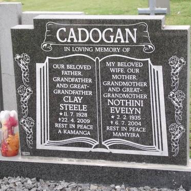 CADOGAN Clay Steel 1928-2009 &amp; Nothini Evelyn 1935-2004