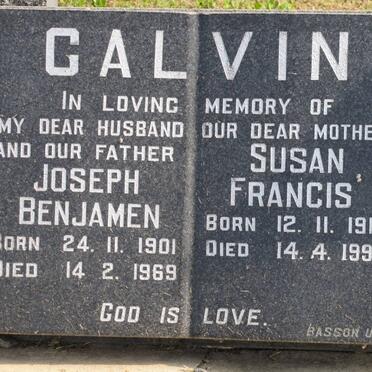 CALVIN Joseph Benjamen 1901-1969 &amp; Susan Francis 1917-1993