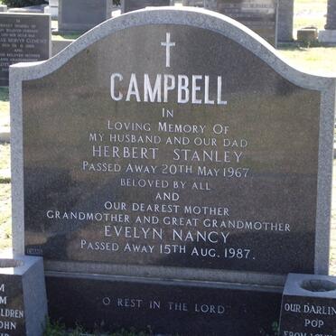 CAMPBELL Herbert Stanley -1967 &amp; Evelyn Nancy -1987