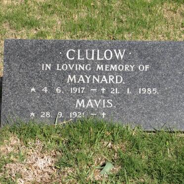 CLULOW Maynard 1917-1985 &amp; Mavis 1921-2003