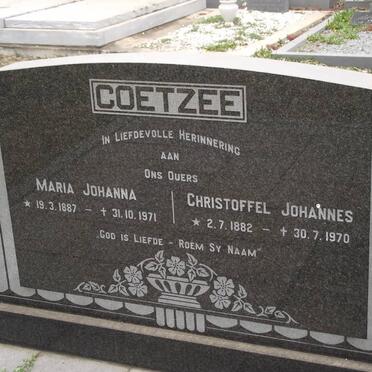 COETZEE Christoffel Johannes 1882-1970 &amp; Maria Johanna 1887-1971