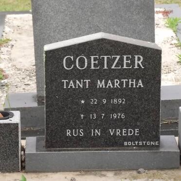COETZER Martha 1892-1976