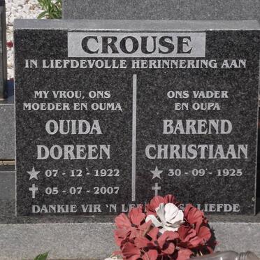 CROUSE Barend Christiaan 1925- &amp; Ouida Doreen 1922-2007