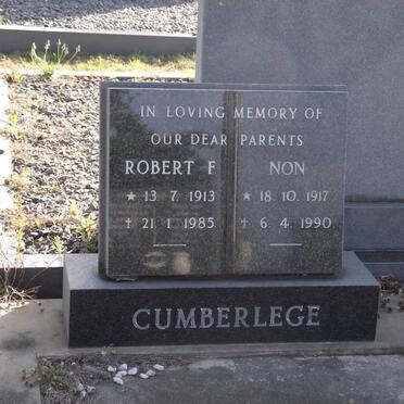 CUMBERLEGE Robert F. 1913-1985 &amp; Non 1917-1990