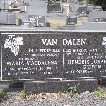 DALEN Hendrik Johannes Gideon, van 1918-1983 &amp; Maria Magdalena 1923-1994